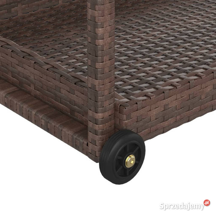 Wózek barowy brązowy 100x45x83 polirattan
