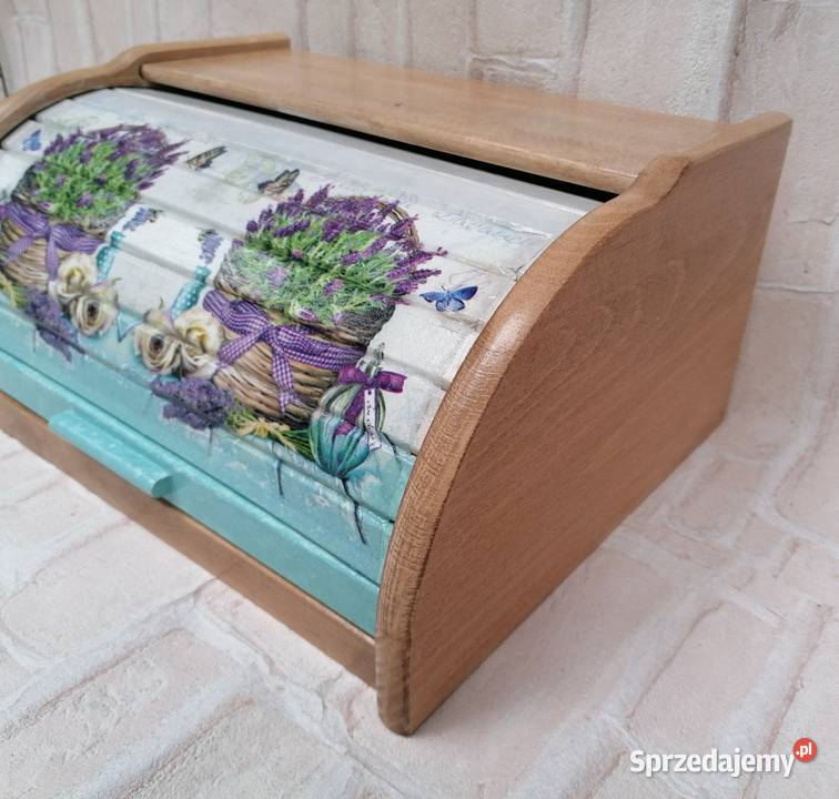 Chlebak dużyt orzech lawenda decoupage Halinów