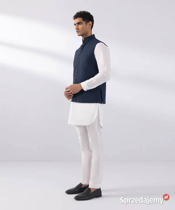 Kamizelka męska XL granatowa haft etniczna folk Szczecin