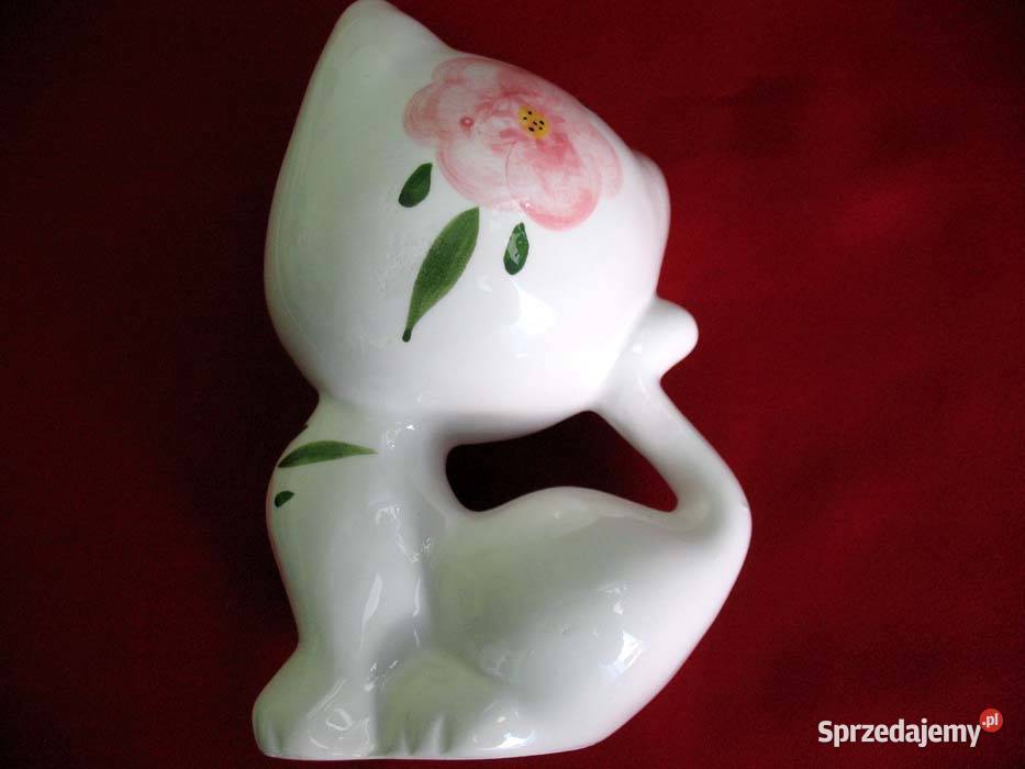 Kot ręcznie malowany kotek Figurka porcelana 14 Siedlce