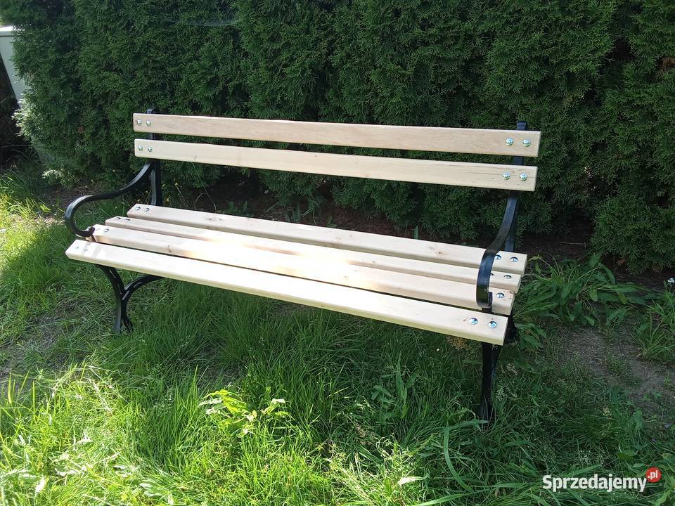 Ławka ogrodowa drewniana żeliwna mocna 74cm Świdwin