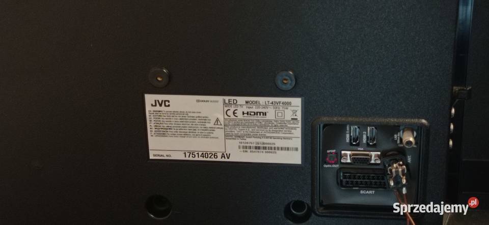 Telewizor JVC 43 cale LCD LED 540 MONITOR VGA 43cale Częstochowa