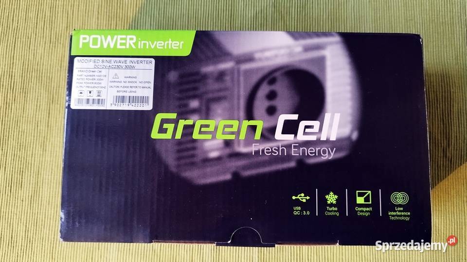 Przetwornica napięcia Green 12V na 230V 300W600W Czarna Białostocka