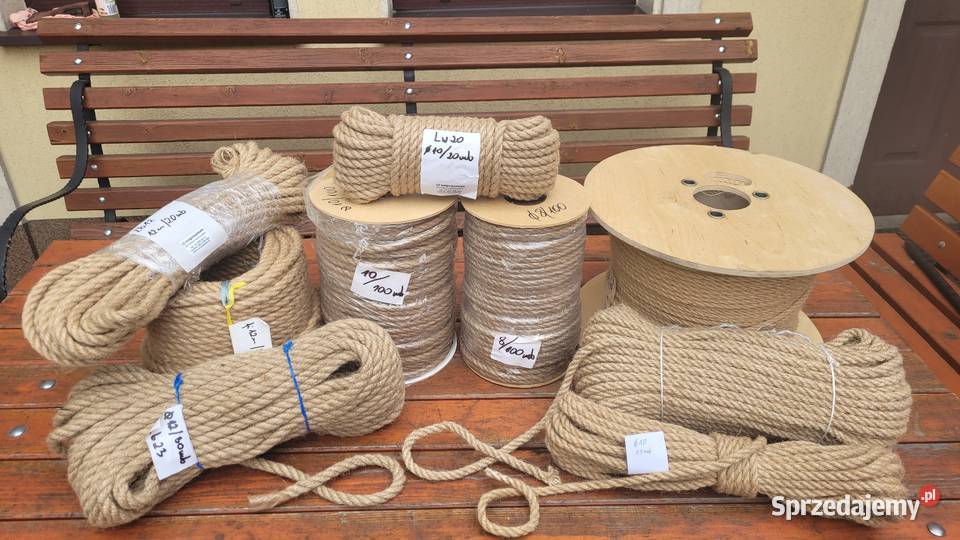 Naturalna LINA JUTOWA 10MM100m sznurek jutowy Rzeszotary