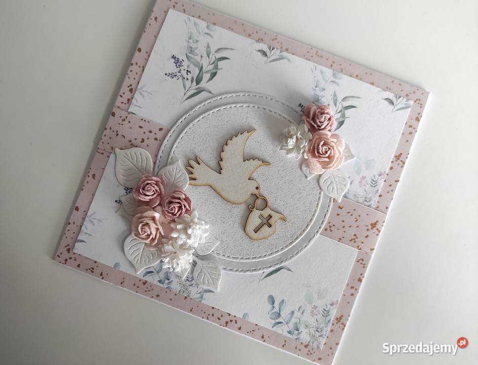 Kartka ręcznie robiona na Chrzest Święty w Łódź