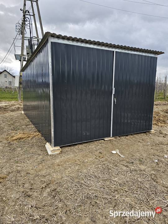 Garaż blaszany 3x5 czarny jednospadowy brama Sprzedaż Kraków