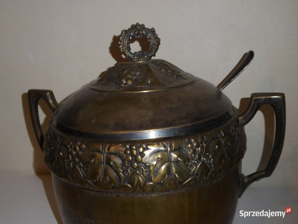 Antyczna PONCZARKA z brązu Secesja z Chochlą i