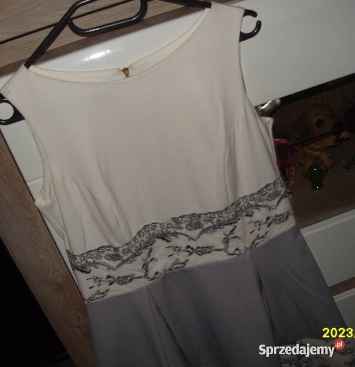 Elegancka haftowana sukienka wesele komunia r40 kolorowy Rawicz sprzedam