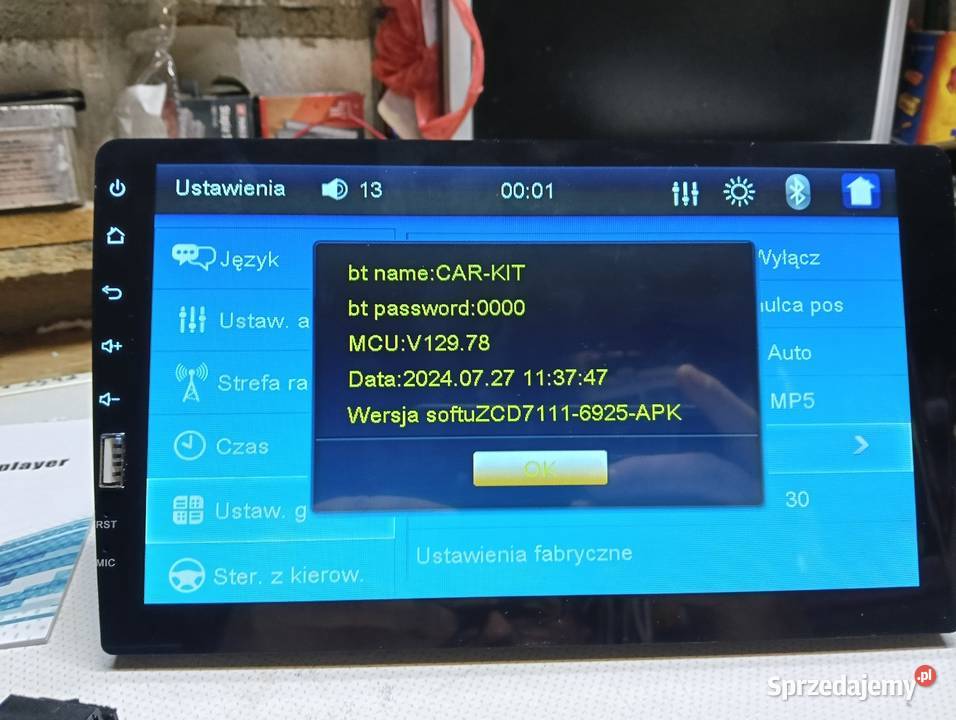 Uniwersalne radio samochodowe 1din Drążdżewo Nowe sprzedam