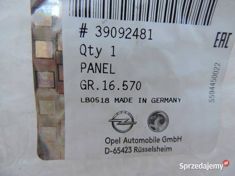 OPEL ASTRA K V PLASTIK OBUDOWA BAGAŻNIKA TYLNY osobowe