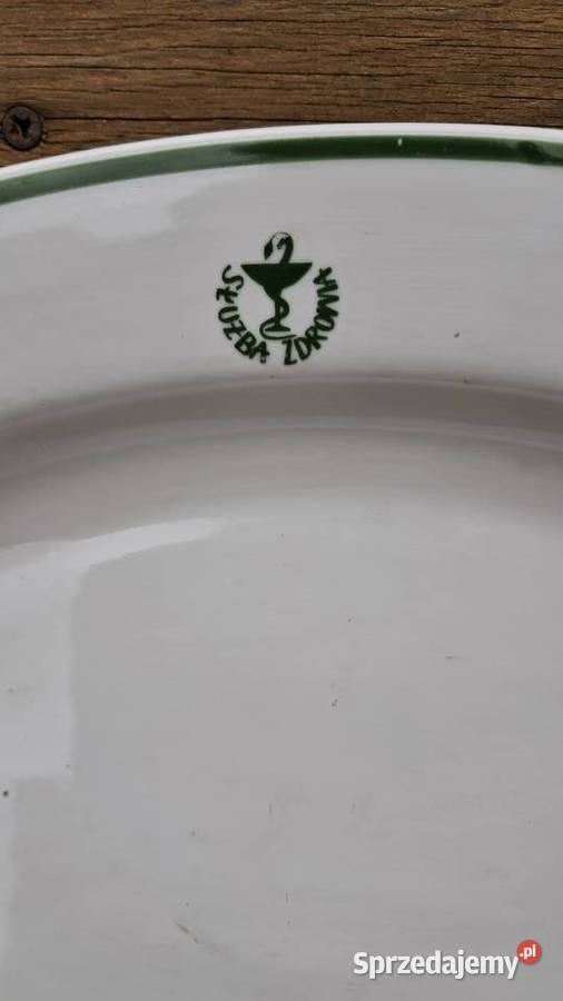Stary biały półmisek Służba Zdrowia Lubiana PRL Porcelana i szkło Świecie