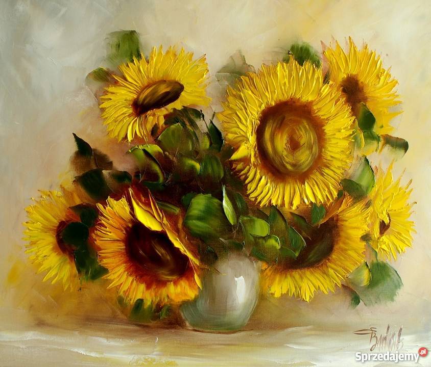 Słoneczniki 50x60 obraz olejny Ewa Bartosik sprzedam