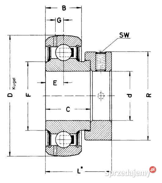 Wkład łożyska 25x52x15 mm INAFAG GRAE25NPPBFA106 Do maszyn uprawowych Kamionna