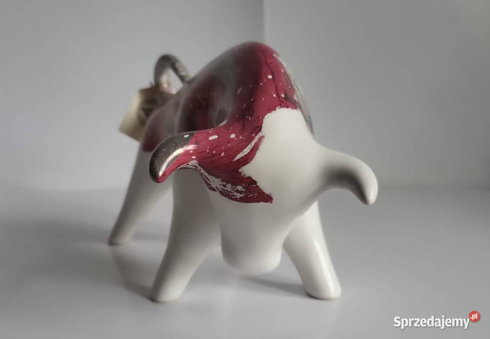 Byk Figurka Byczek ceramiczny ręcznie malowany pomorskie Sierakowice sprzedam