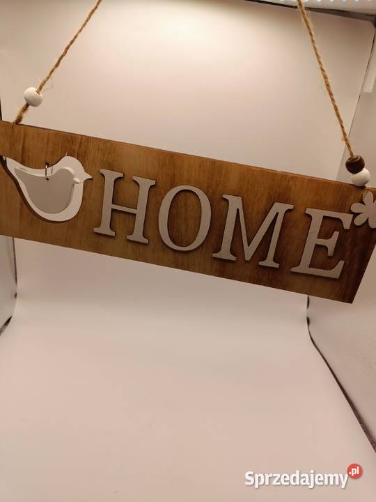Zawieszka dekoracja HOME z ptakiem sklejka lubelskie Zamość