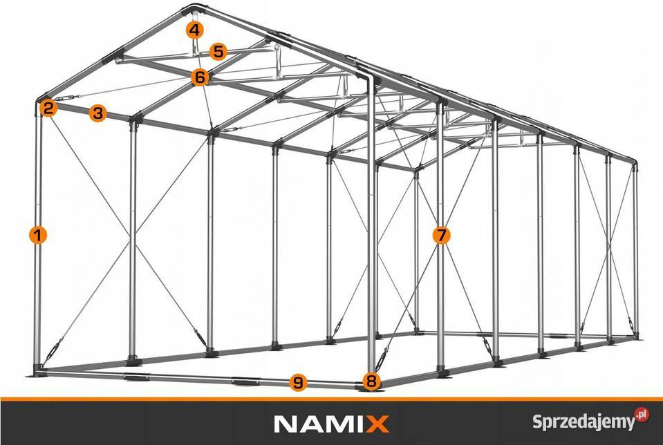 Namiot PRESTIGE 8x124m hala przemysłowa Jabłonna