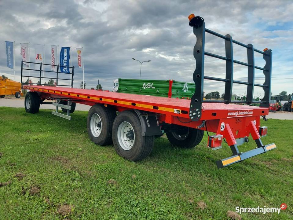 Przyczepa do bel platforma AGL 3osie do balotów łódzkie Rząśno