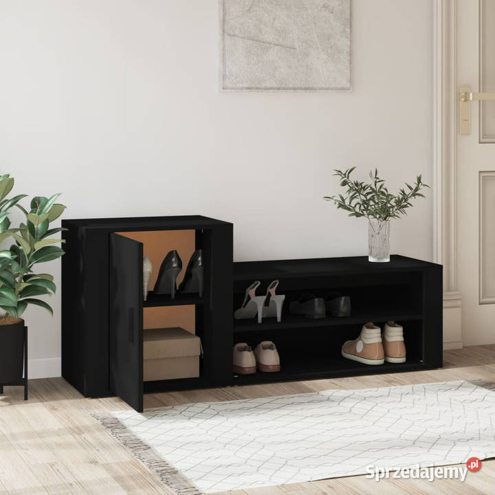 Szafka na buty czarna 130x35x54 materiał Warszawa