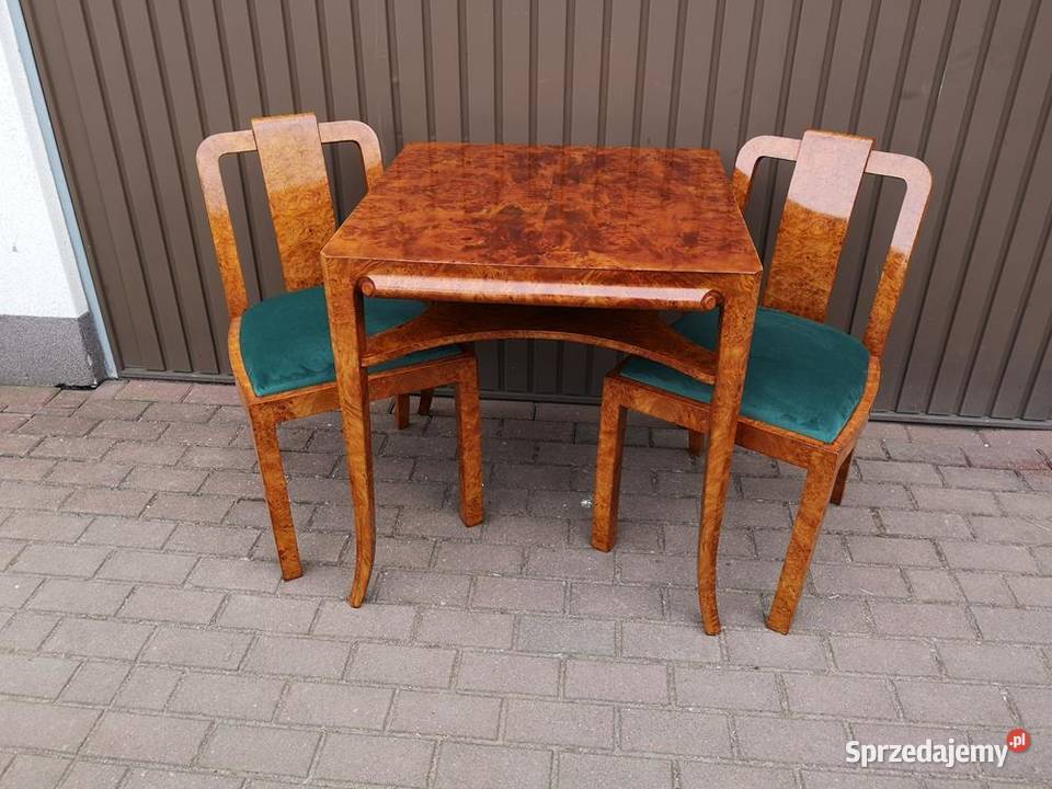 Stół Krzesła Komplet ARTDECO Unikat Politura Swarzędz sprzedam