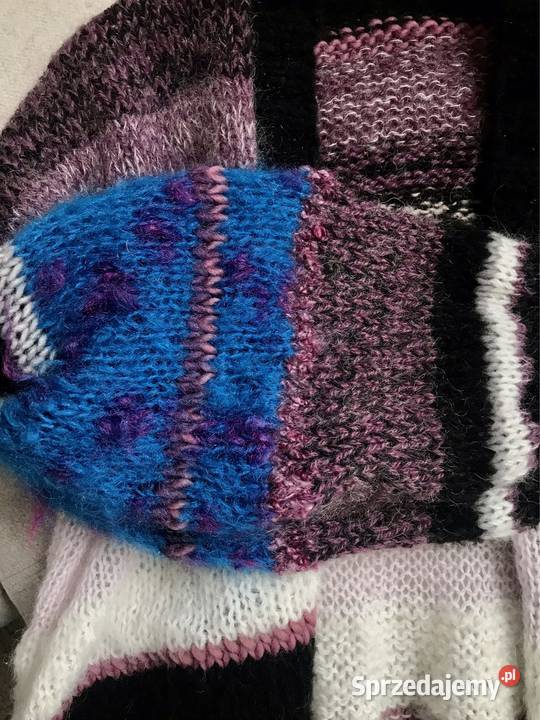 Sweter oversize bomberka M L w pasy zrobiony na Rozmiar 40(L)