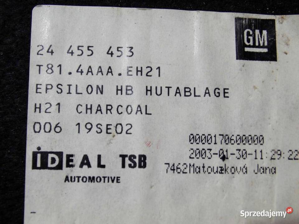 Półka tylna bagażnika checzbek Opel Vectra C 22B opolskie Biała Nyska sprzedam