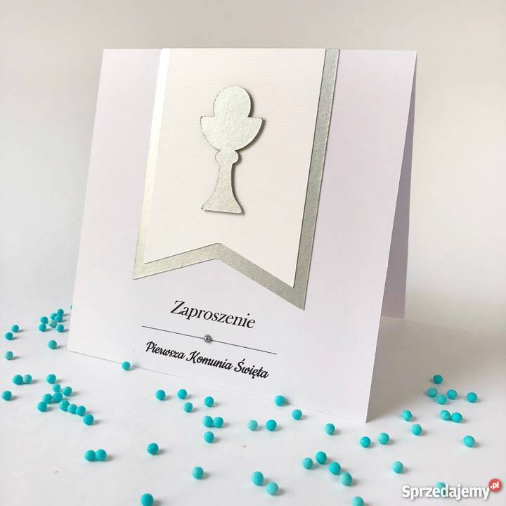 Eleganckie zaproszenie na komunię styl Warszawa