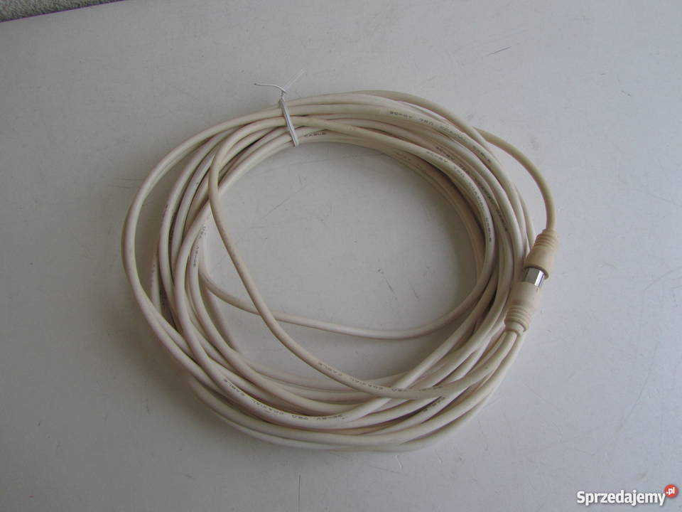 Kabel przewód biały antenowy 10m TV MęskiŻeński warmińsko-mazurskie Olecko