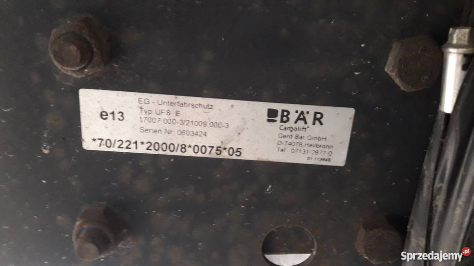 Winda samozaładowcza MAN TGL BAR Cargolift Biłgoraj