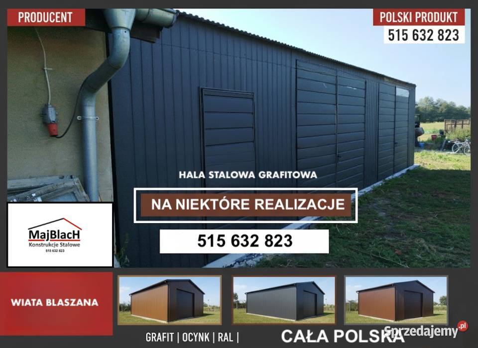 GRAFITOWA WIATA Garaż Blaszany Zadaszenie Hala Sprzedaż Szczecin