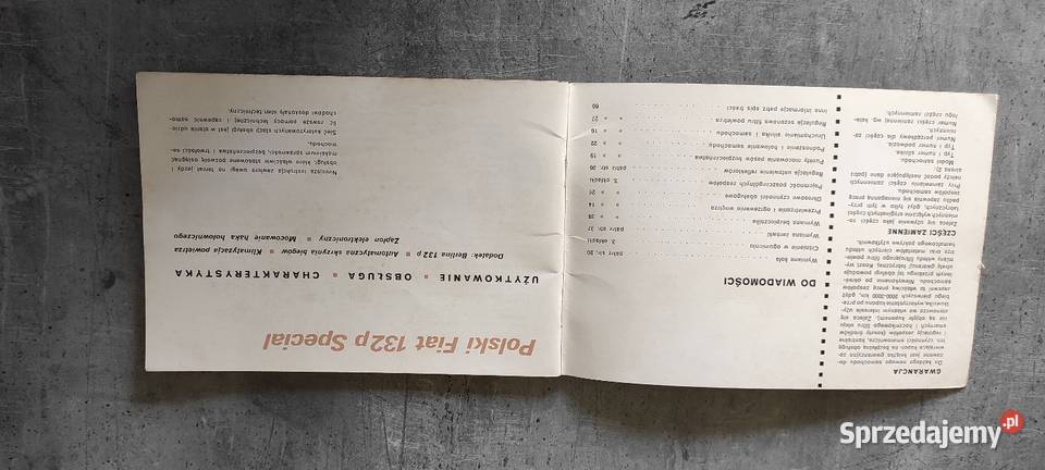 Instrukcja Polski Fiat 132p Specjal POLMO FSO Łowicz
