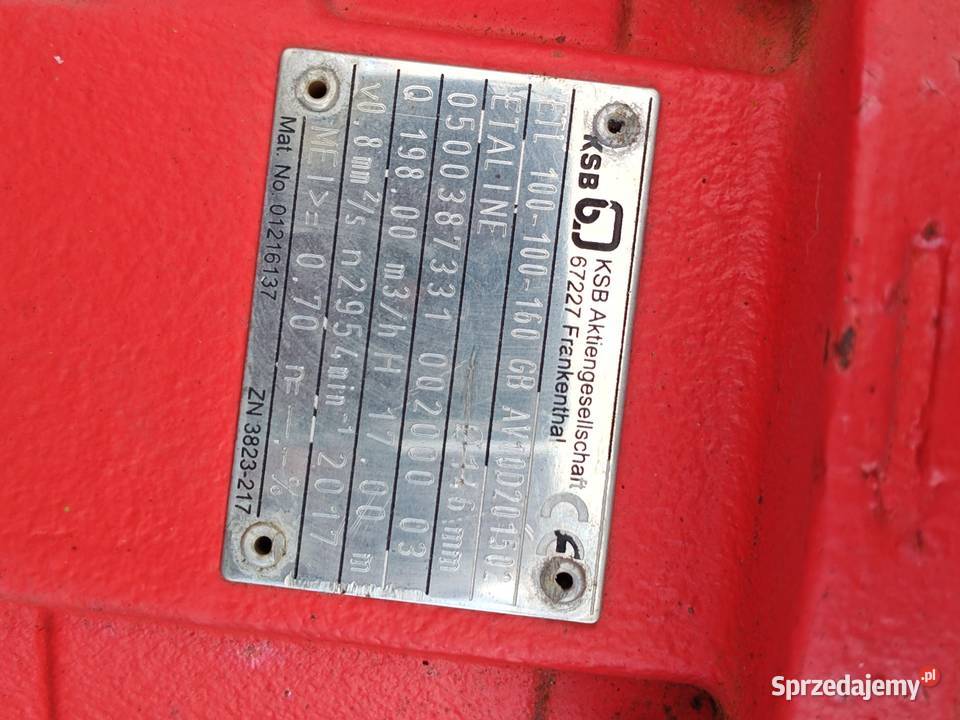 Pompy KSB obiegowe 4 Sztuki Hurt Nowy Tomyśl