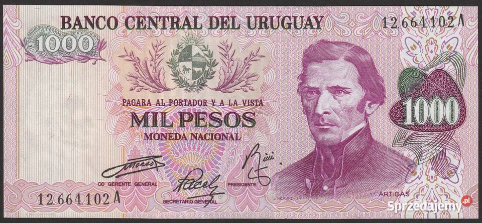 URUGWAJ 1000 PESOS 1974 STAN BANKOWY UNC Numizmatyka