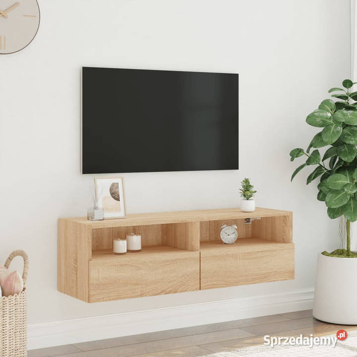 Ścienna szafka TV dąb sonoma 100x30x30 WM836886 Warszawa