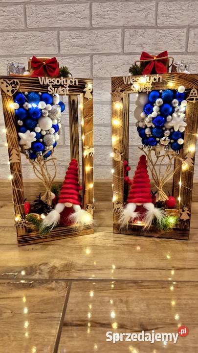 Stroiki świąteczne ze skrzatami lampiony Czarże