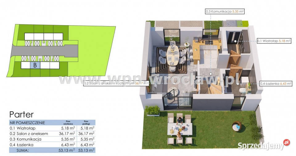Sprzedam dom szeregowy 105m2 Kąty Wrocławskie dolnośląskie