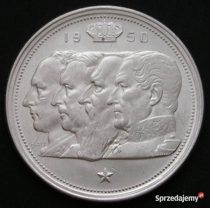 BELGIA 100 FRANKÓW 1950 KRÓLOWIE SREBRO
