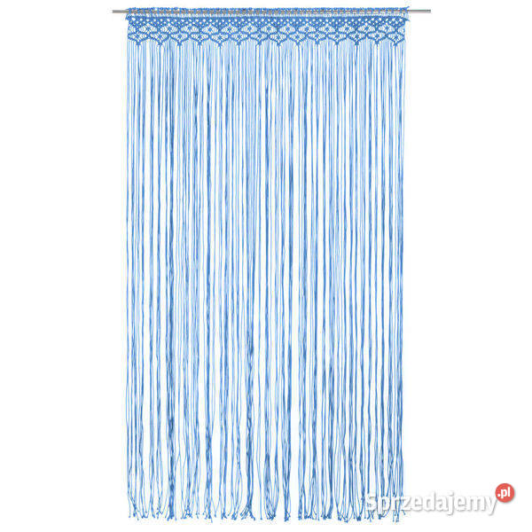 vidaXL Zasłona z makramy niebieska 140 x 240 Warszawa