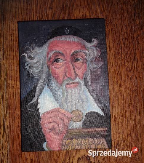 Żyd na szczęście obraz olejny śląskie Katowice