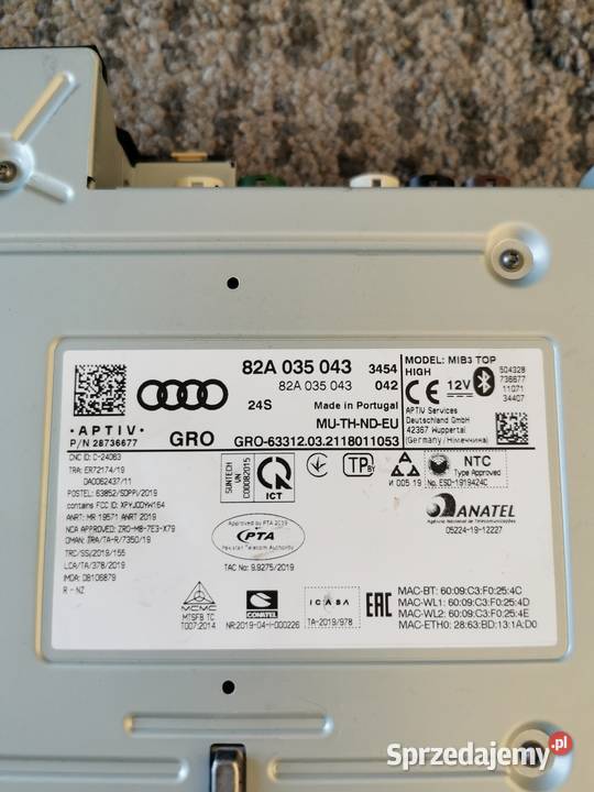 AUDI Q3 CZYTNIK NAWIGACJA MMI MIB 82A035043 osobowe Pielgrzymka