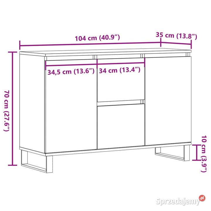 Szafka stare drewno 104x35x70 materiał Łazienkowe Meble Warszawa