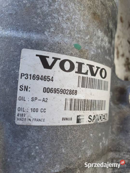 SPRĘŻARKA KLIMATYZACJI Volvo XC60 II 20 T8 pompa lubelskie Chełm