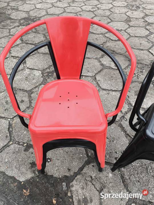 Metalowe industrialne krzesła z oparciem Sosnowiec