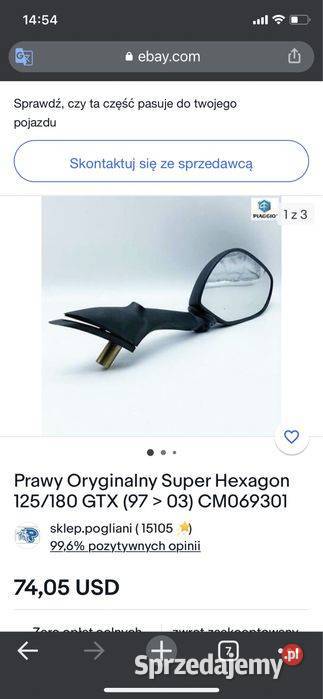 Nowe Oryginalne lusterko Piaggio Hexagon 125 wielkopolskie Poznań