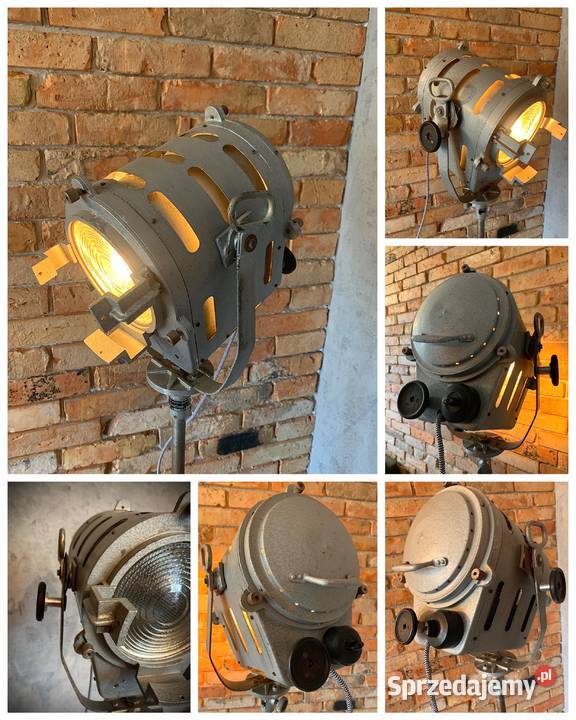 Lampa podłogowa teatralno filmowa PRL Vintage