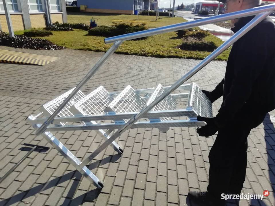 Schody metalowestalowe zewnętrzne jednobiegowe  wielkopolskie Grodzisk Wielkopolski
