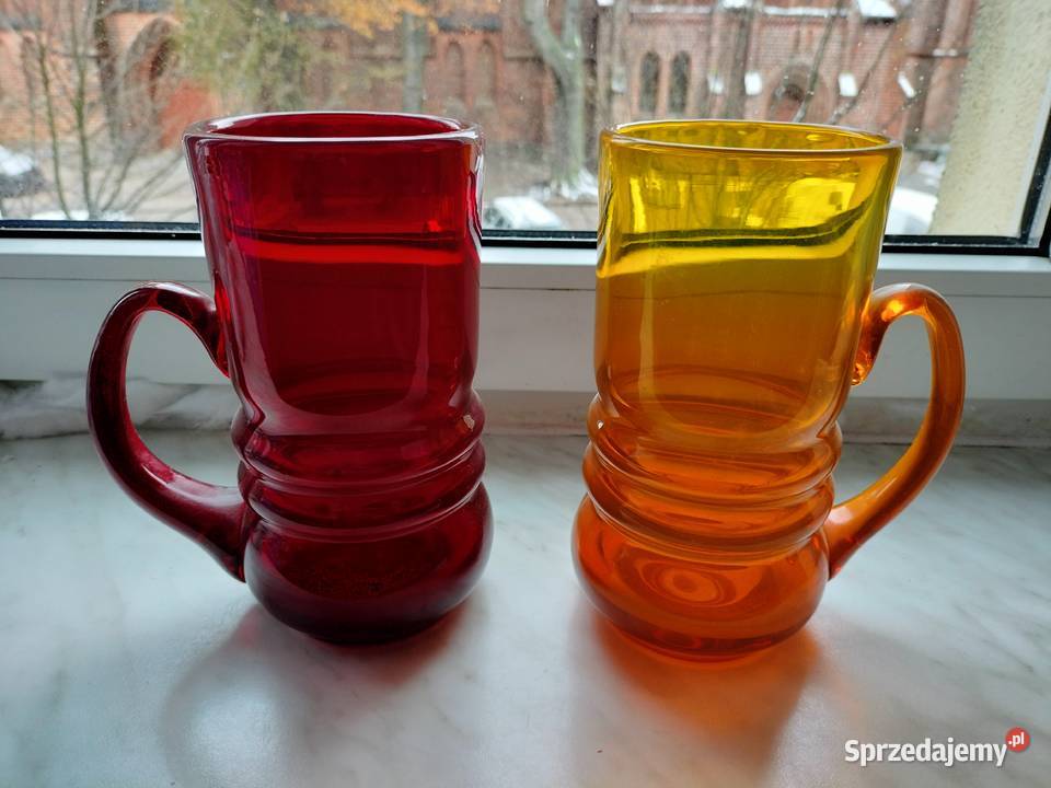 Dwa kufle szklane z prl Choszczno