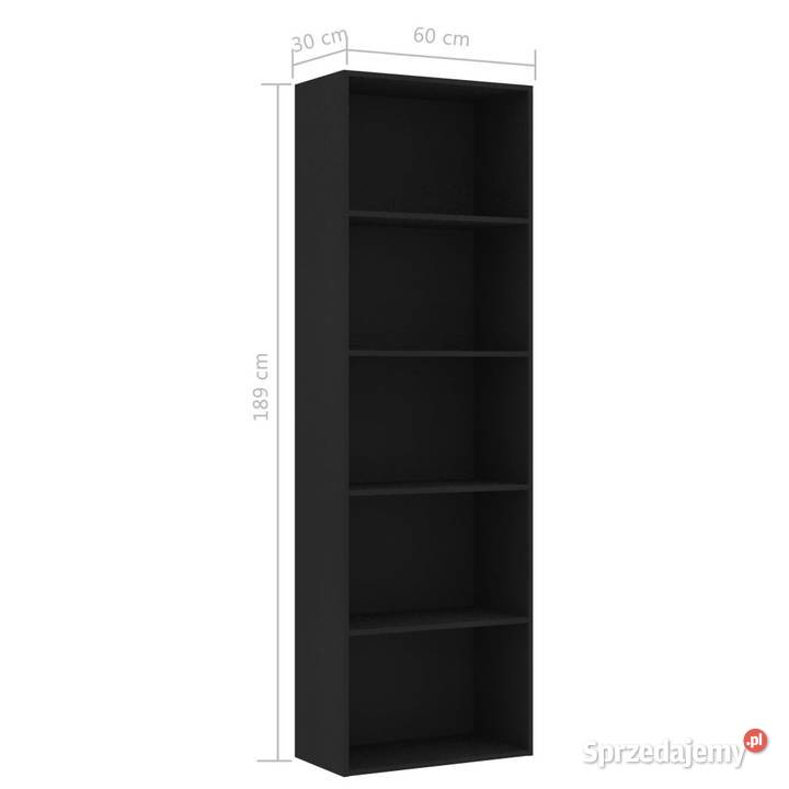 5poziomowy regał czarny 60x30x189 materiał Warszawa