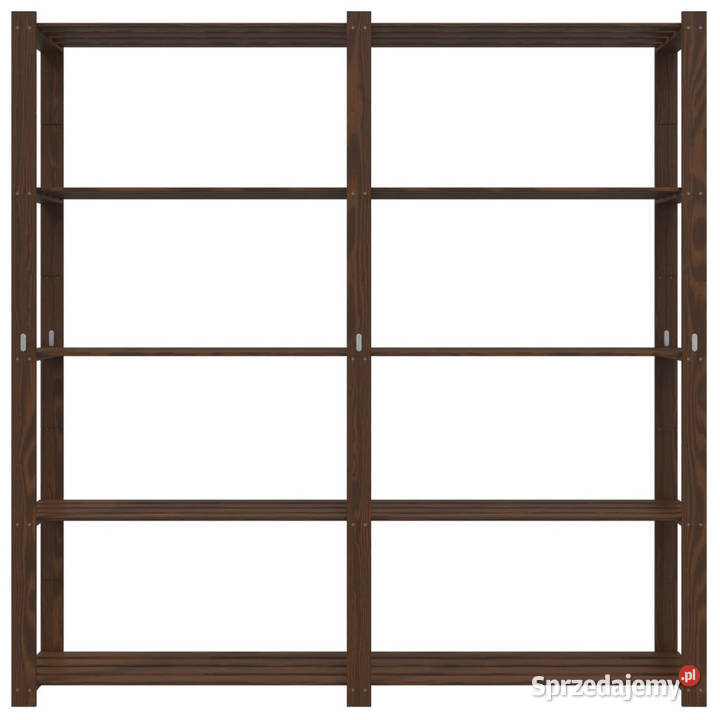 Regał z 5 półkami brązowy 170x38x170 lite drewno Warszawa