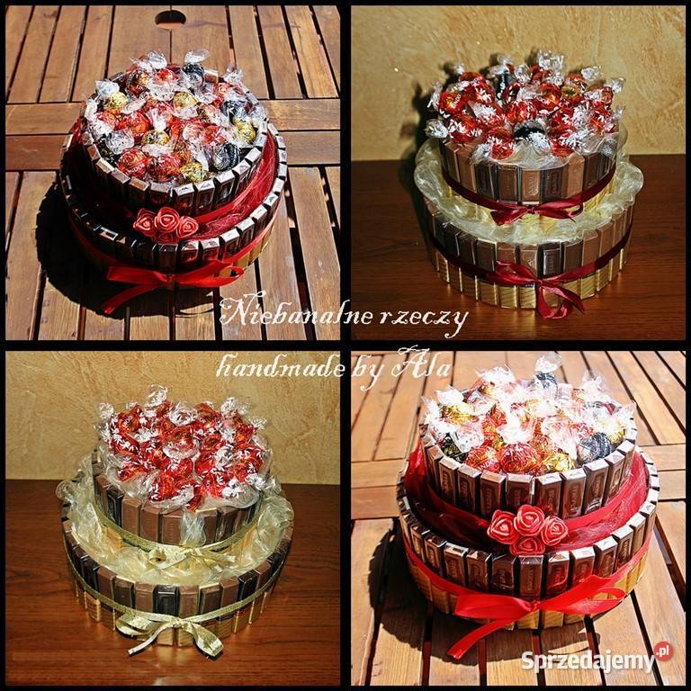 Tort ze słodyczy Merci Lind Lindor słodki torcik Kutno