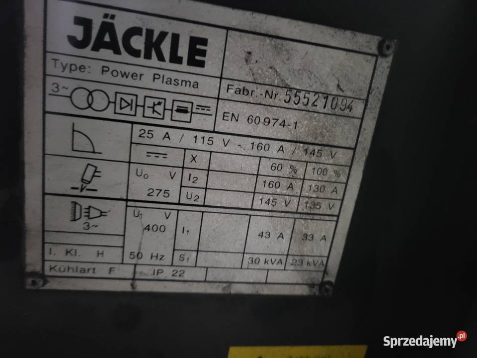 Plazma plasma Jackle 160A hypertherm powermax